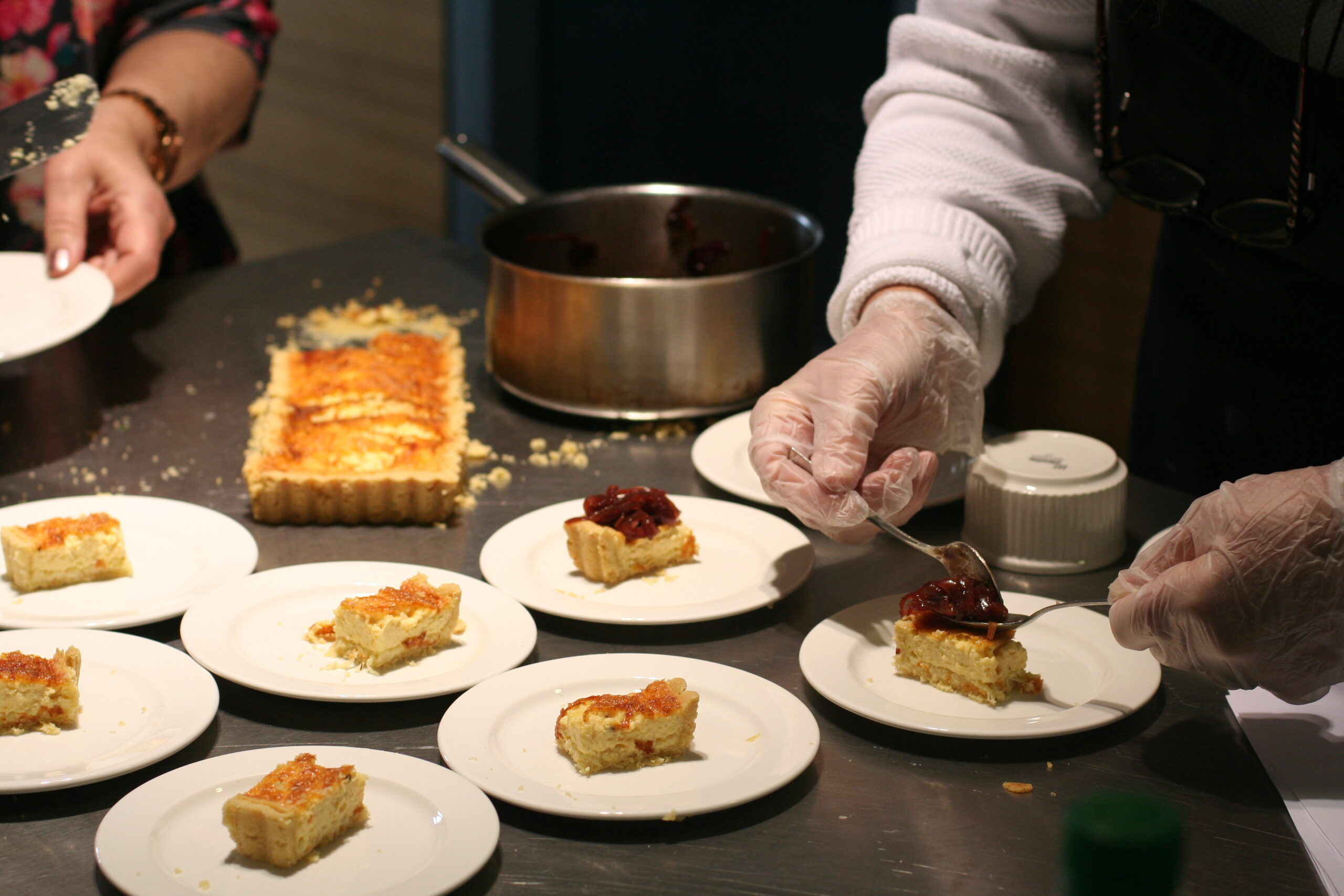 Baked Cheese Tart with Comte and a Red Onion Marmalade